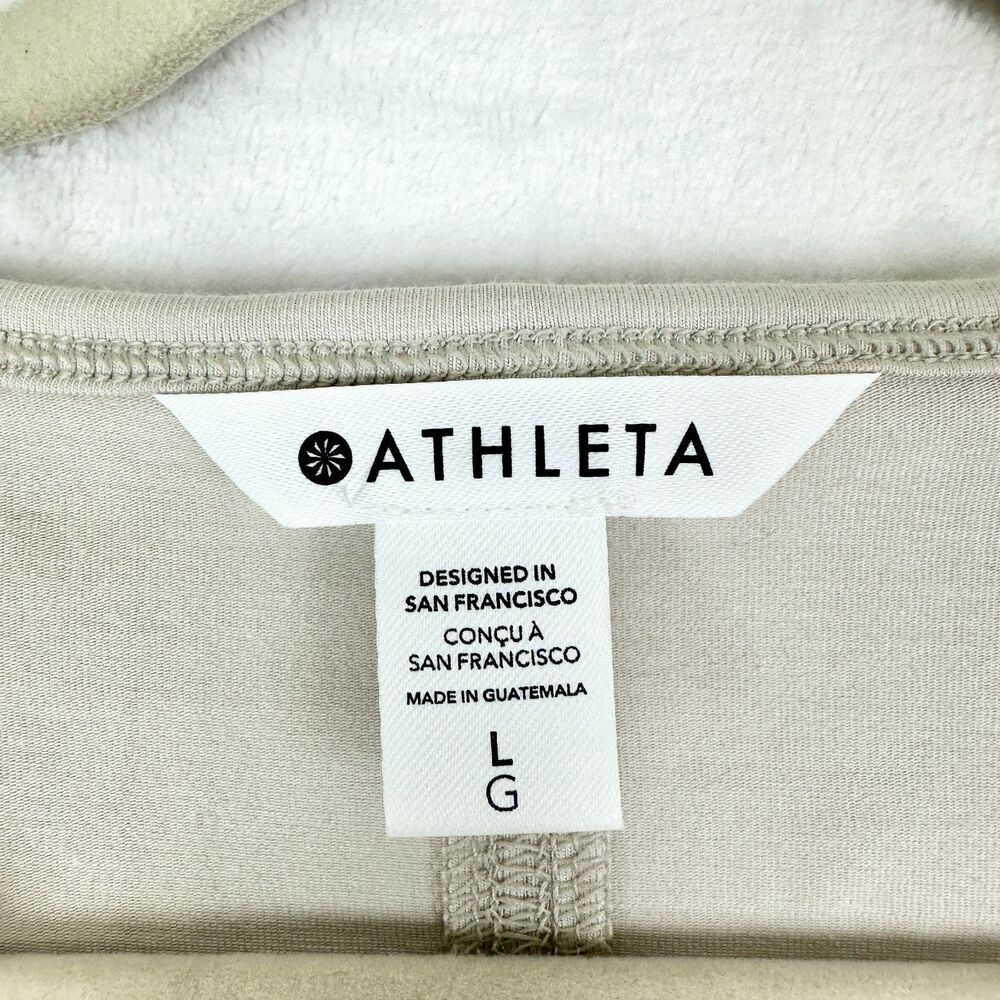 Athleta Essential Tee Dress Size Large NWT Lightweight Supima Beige Albalone - Picture 4 of 6